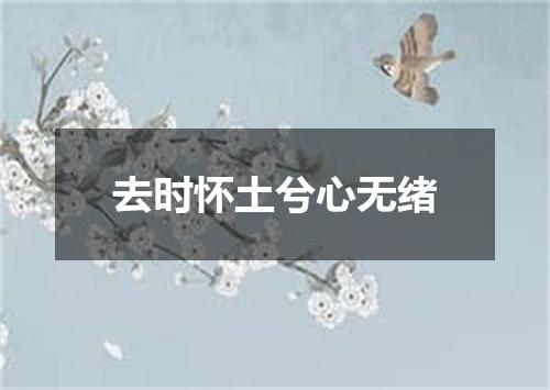 去时怀土兮心无绪