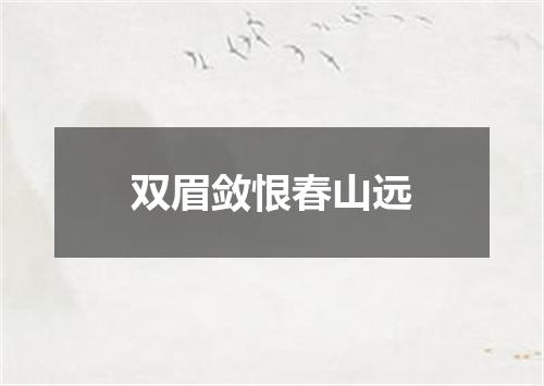 双眉敛恨春山远