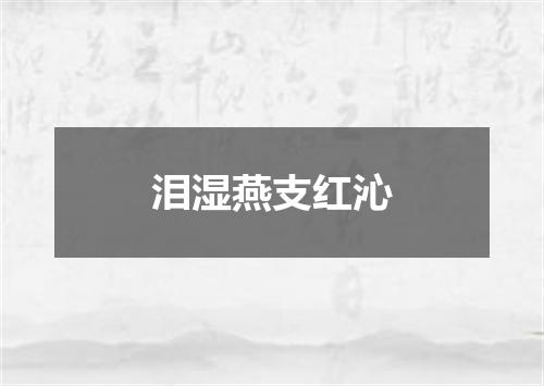 泪湿燕支红沁