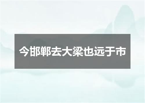 今邯郸去大梁也远于市