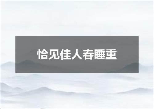 恰见佳人春睡重
