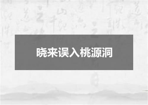 晓来误入桃源洞