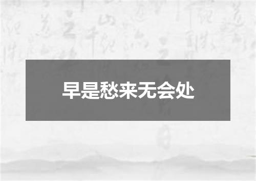 早是愁来无会处
