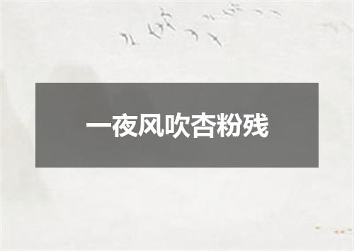 一夜风吹杏粉残