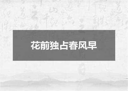 花前独占春风早