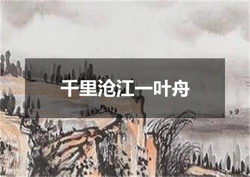 千里沧江一叶舟