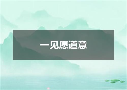 一见愿道意