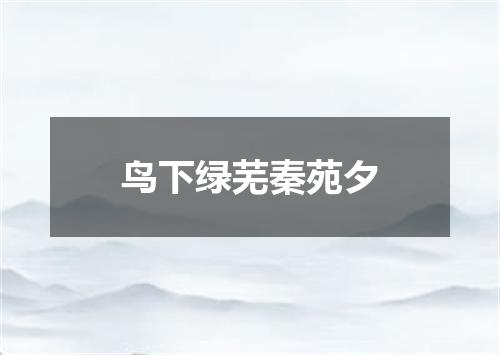 鸟下绿芜秦苑夕