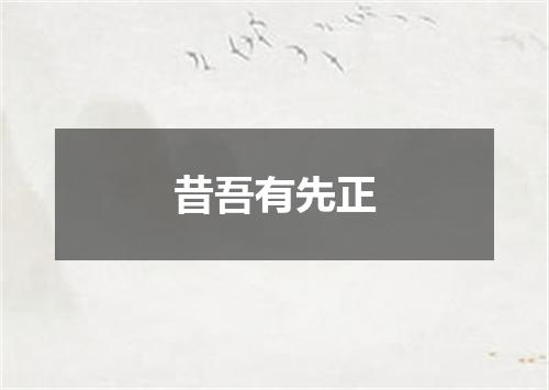 昔吾有先正
