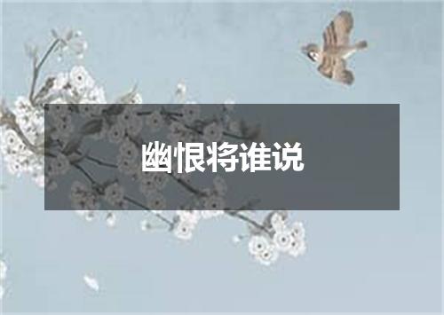幽恨将谁说