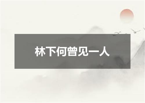 林下何曾见一人
