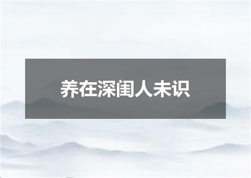 养在深闺人未识