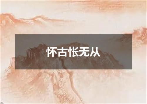 怀古怅无从