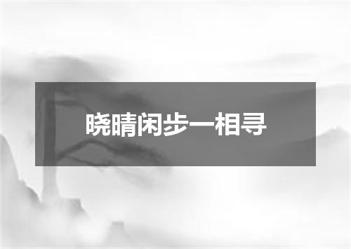 晓晴闲步一相寻
