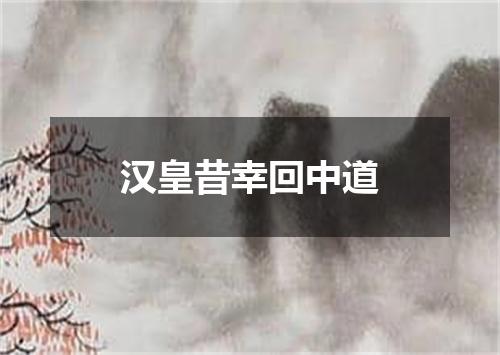 汉皇昔幸回中道