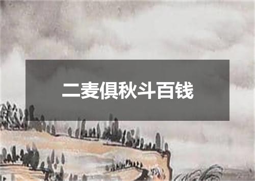 二麦俱秋斗百钱