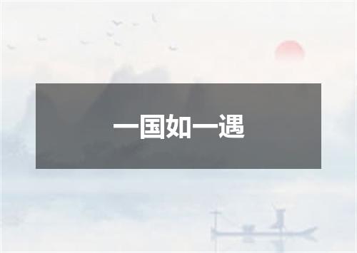 一国如一遇