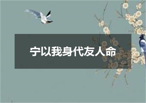 宁以我身代友人命