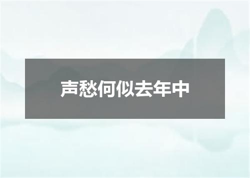声愁何似去年中