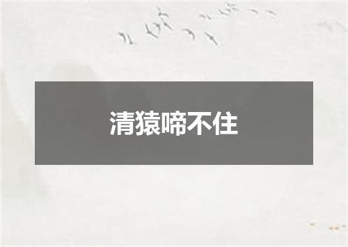 清猿啼不住