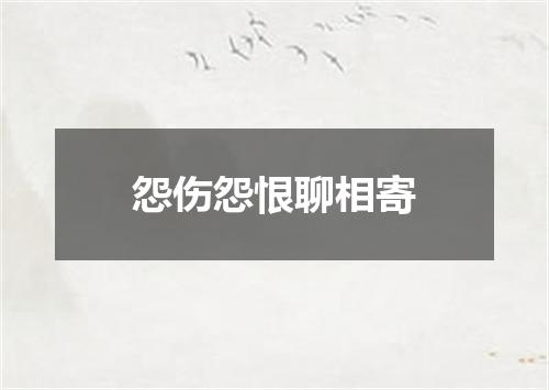 怨伤怨恨聊相寄