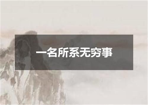 一名所系无穷事