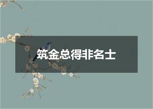 筑金总得非名士