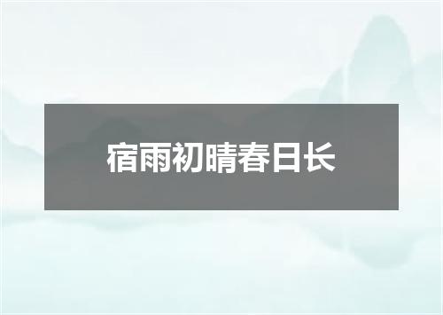 宿雨初晴春日长