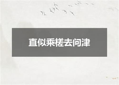 直似乘槎去问津