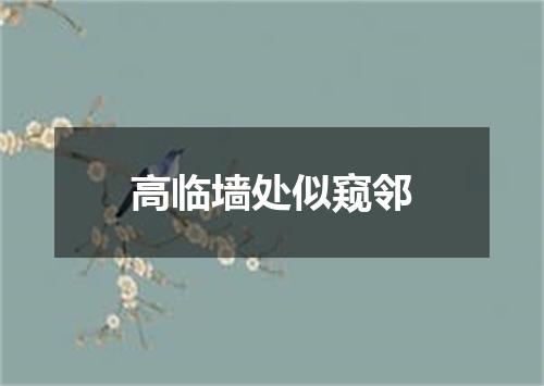 高临墙处似窥邻