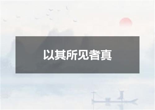 以其所见者真