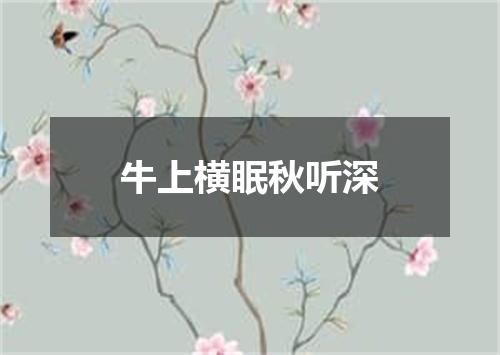 牛上横眠秋听深