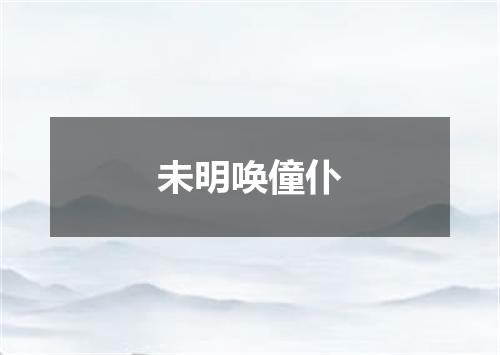 未明唤僮仆