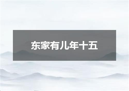 东家有儿年十五