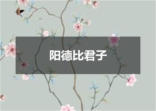 阳德比君子