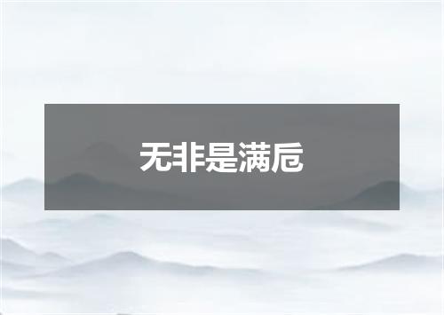 无非是满卮