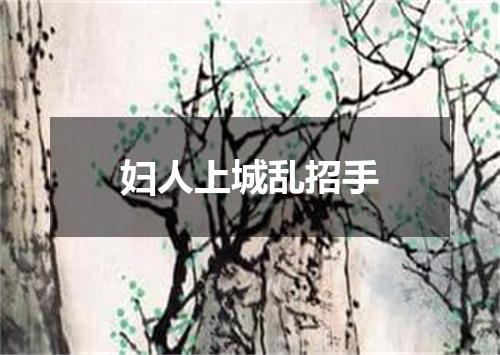 妇人上城乱招手
