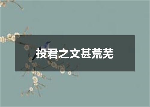 投君之文甚荒芜