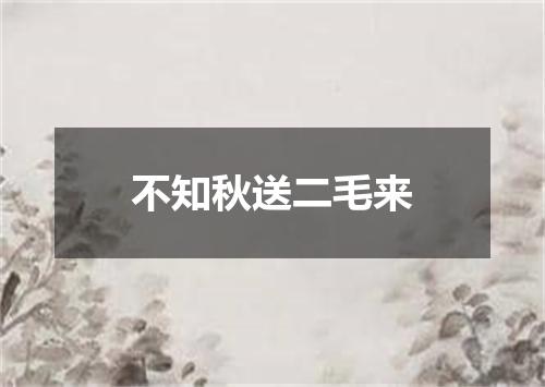 不知秋送二毛来