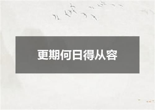 更期何日得从容