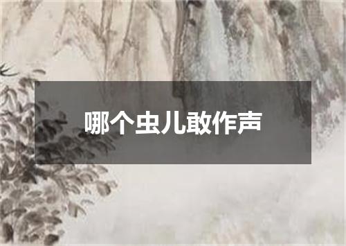 哪个虫儿敢作声