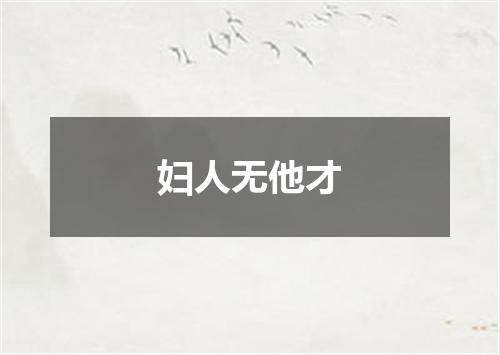 妇人无他才