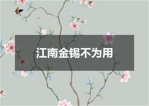 江南金锡不为用