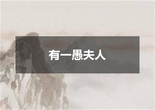 有一愚夫人