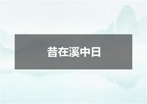 昔在溪中日