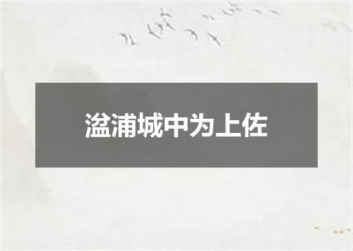 湓浦城中为上佐