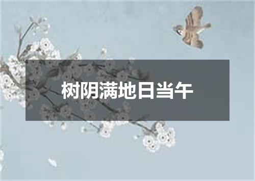树阴满地日当午