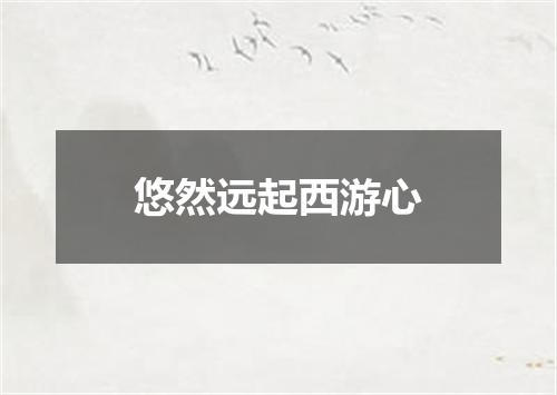悠然远起西游心