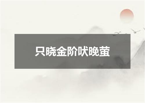 只晓金阶吠晚萤