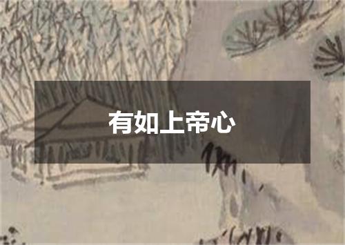 有如上帝心